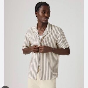 Men's Striped Casual Button-Down Shirt